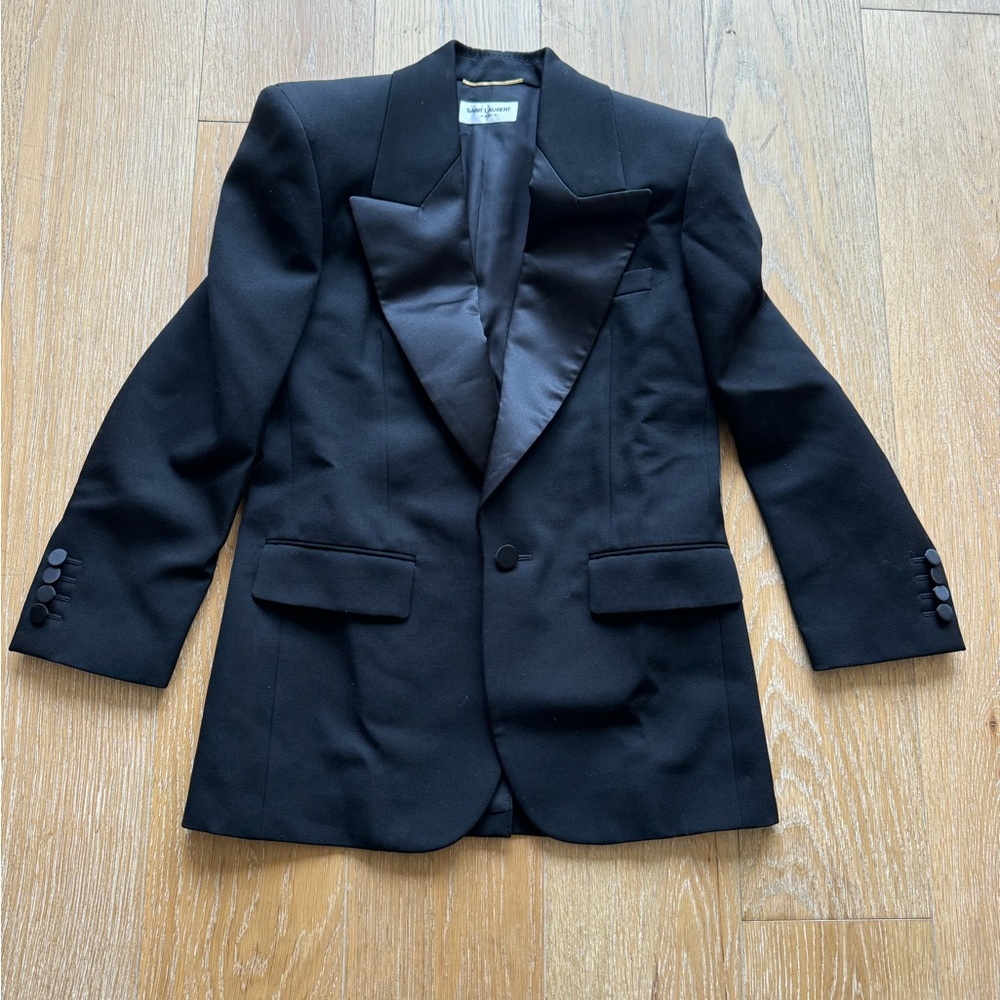 Saint Laurent Blazer with Silk Lapel Size: 34